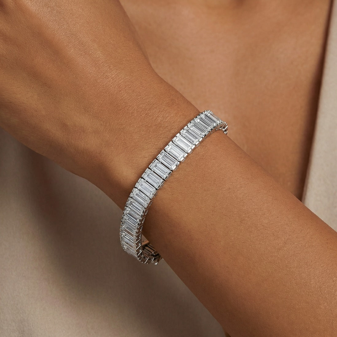 Double Baguette Statement Bracelet