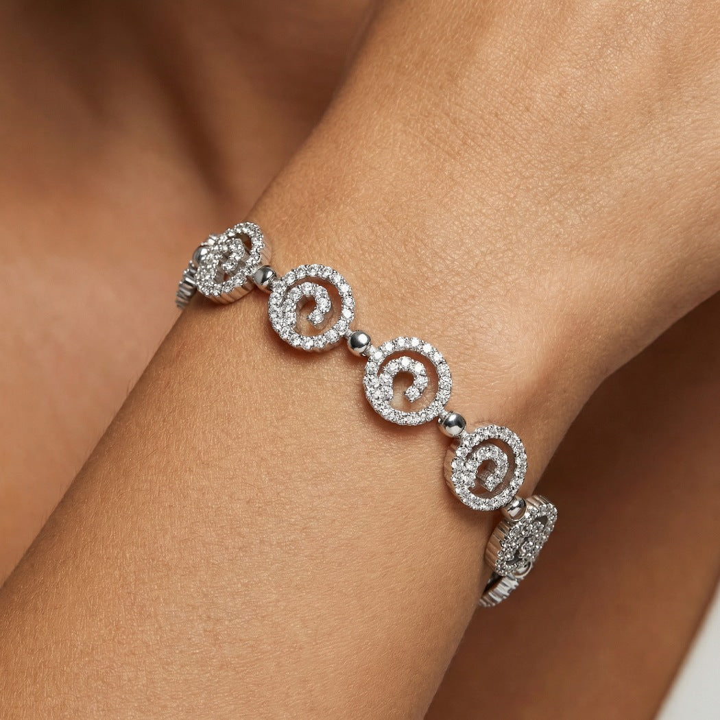 Pavé Spiral Circle Bracelet