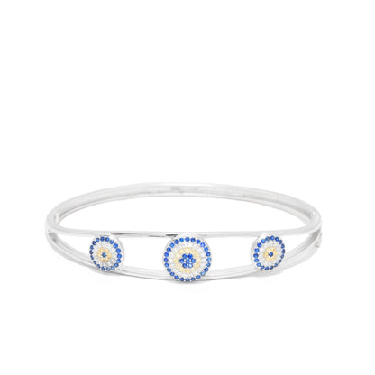 Evil Eye Hinged Bangle