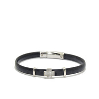 Sparkling Cross Silver Rubber Bracelet image