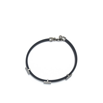 Silver Zircon Rubber Bracelet