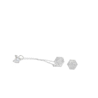 Sparkling Hexagonal Chain + Stud Earring image