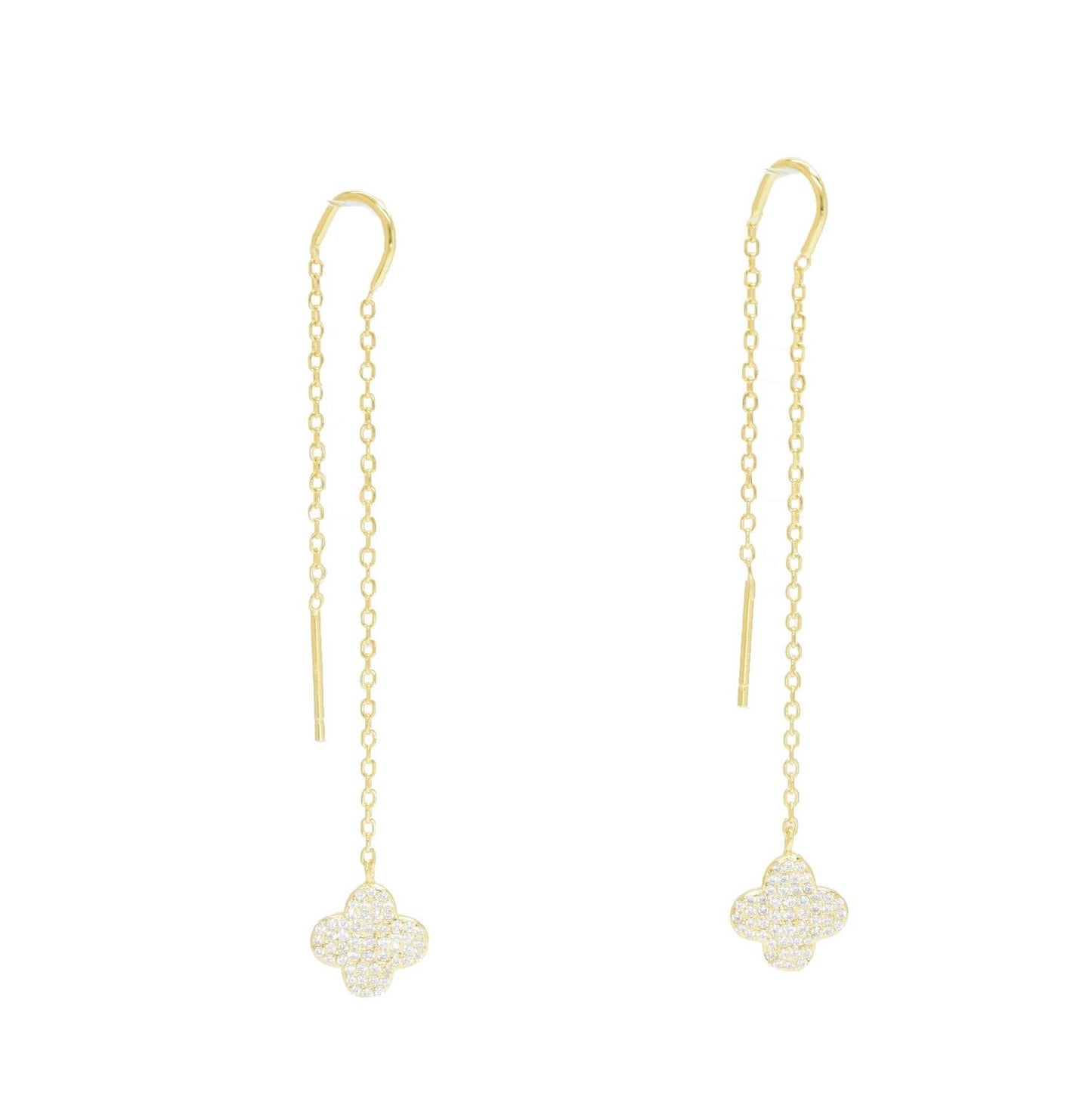 Sparkling VC Flower Chain Earring