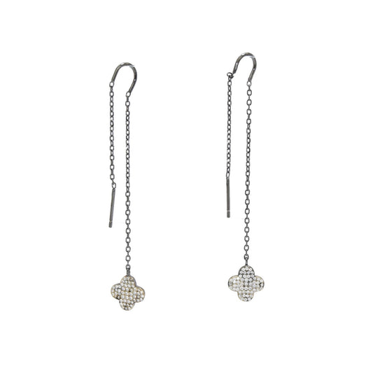 Sparkling VC Flower Chain Earring