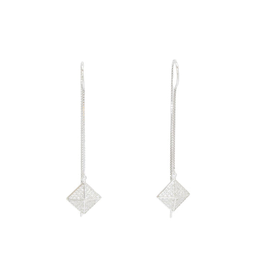 Sparkling Square Chain Earring