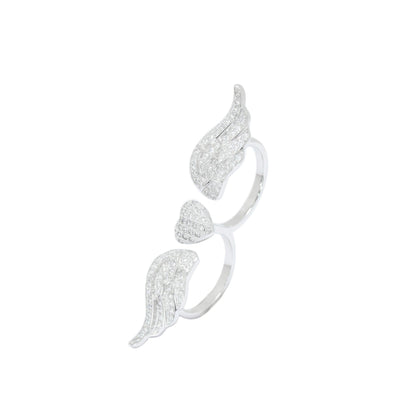 Angel Wings Double Helix Love Ring