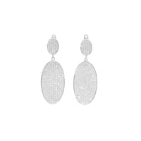 Long Oval Drop Pave Earrings image