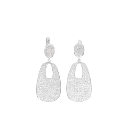 Oval Zirconia Dangle Earrings