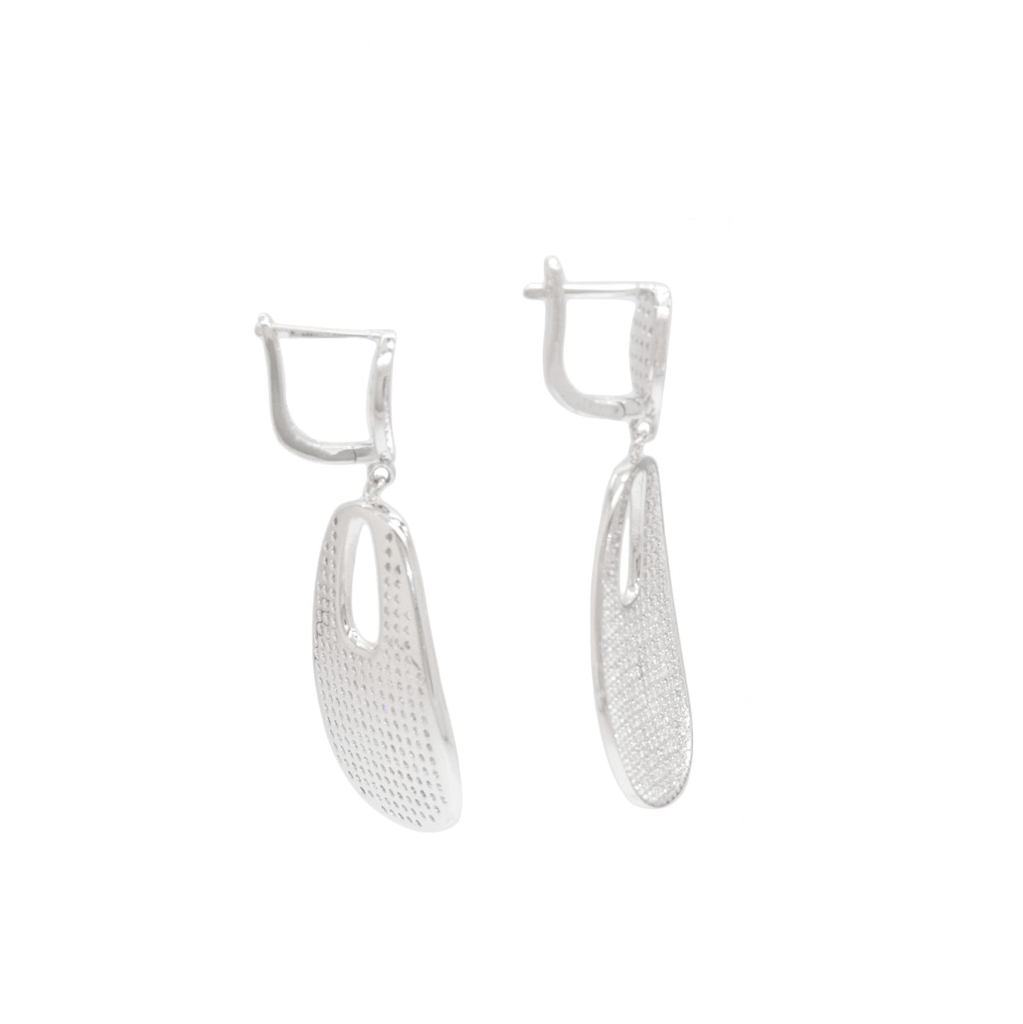 Oval Zirconia Dangle Earrings