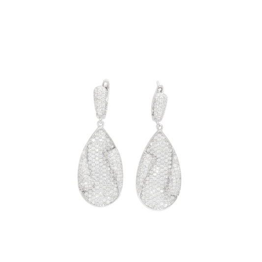 Teardrop Earrings with Pave Detailing