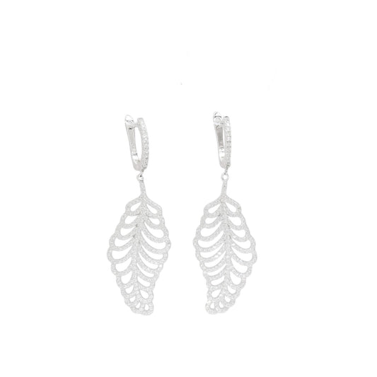 Sparkling Leaf Dangle Earrings