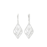 Leaf-Inspired Sterling Silver Drop Earrings image