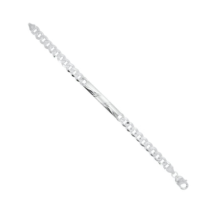Satinato ID Bracelet 6 mm Slanted Rect Center