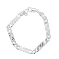 Link Curb Chain with Striped Bar Bracelet image