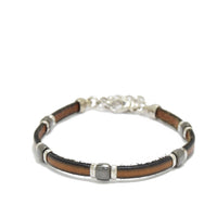 Brown Leather Silver Bracelet image