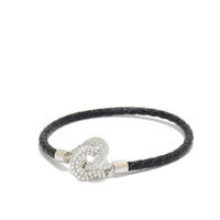 Braided Leather Knot Silver Bracelet image