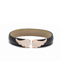 Angel Wings Leather Cuff Bracelet image