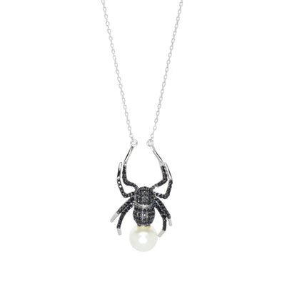 Spider Necklace with Pearl