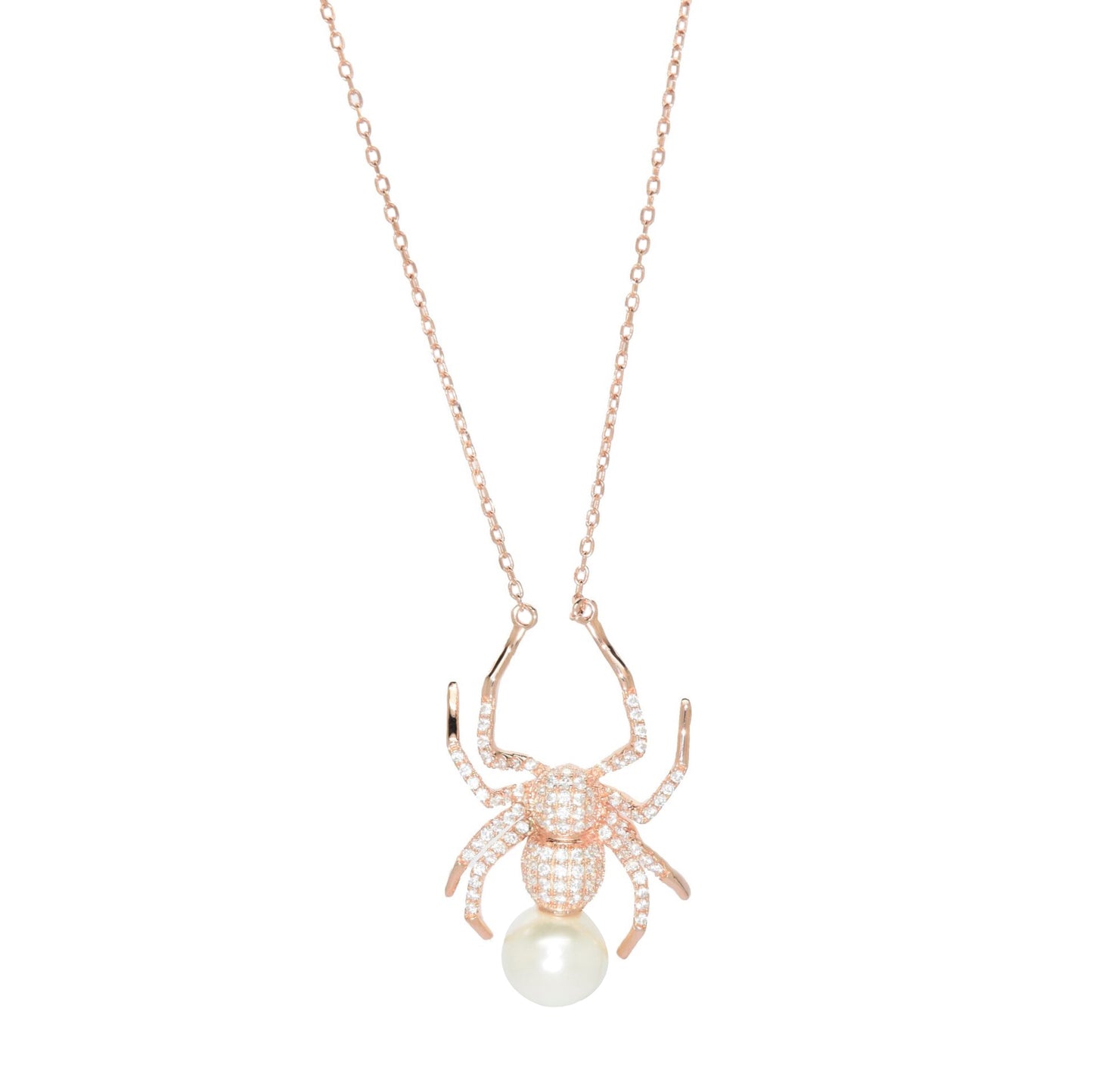 Spider Necklace with Pearl