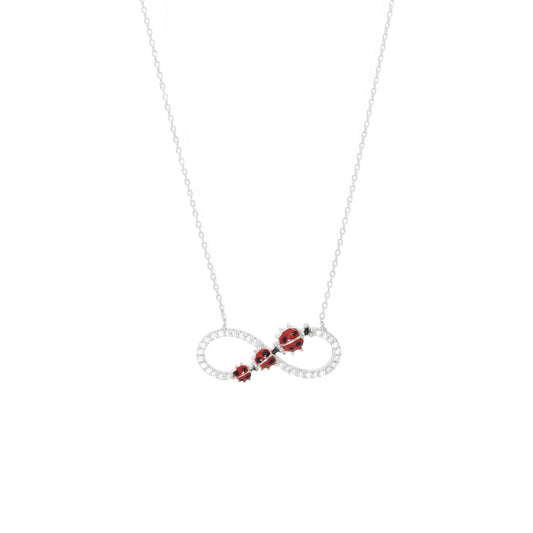 Infinity Lady Bug Necklace