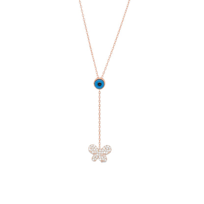 Evil Eye Butterfly Necklace