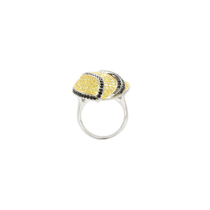 Yellow & Black Pave Statement Ring