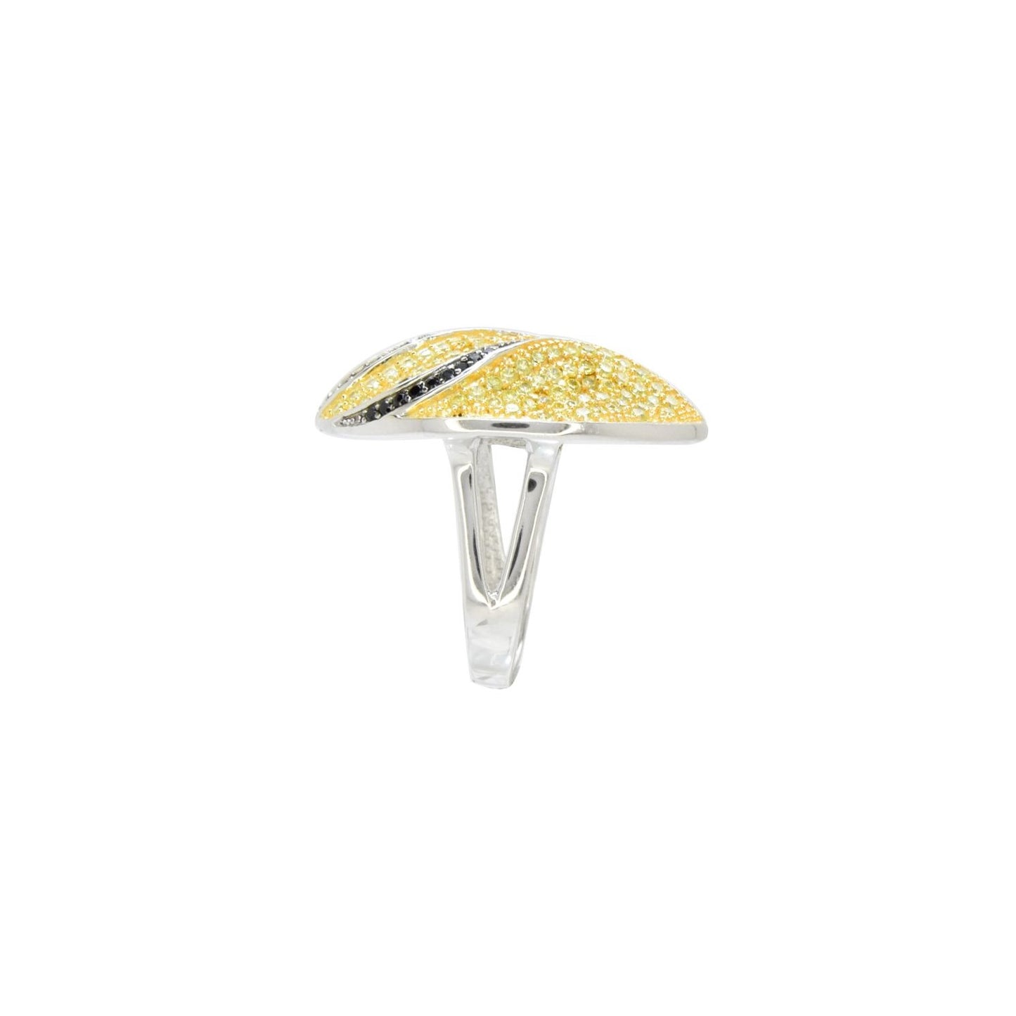 Yellow & Black Pave Statement Ring