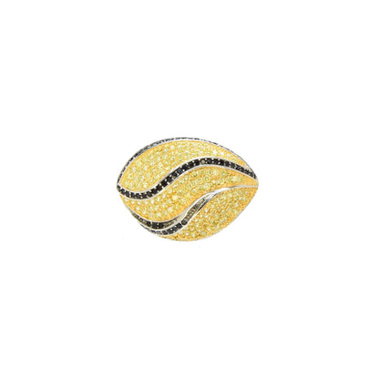 Yellow & Black Pave Statement Ring