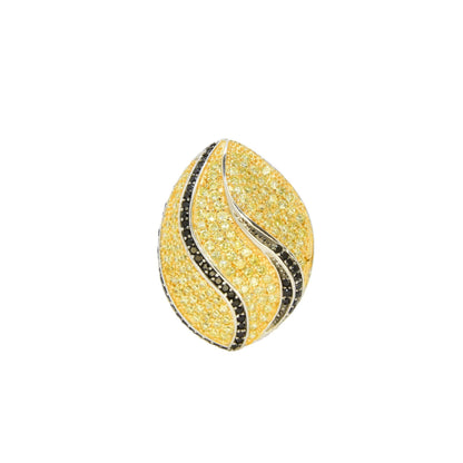 Yellow & Black Pave Statement Ring