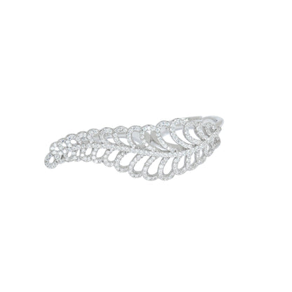 Luxurious Double Helix Leaf Ring