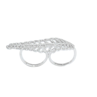 Luxurious Double Helix Leaf Ring