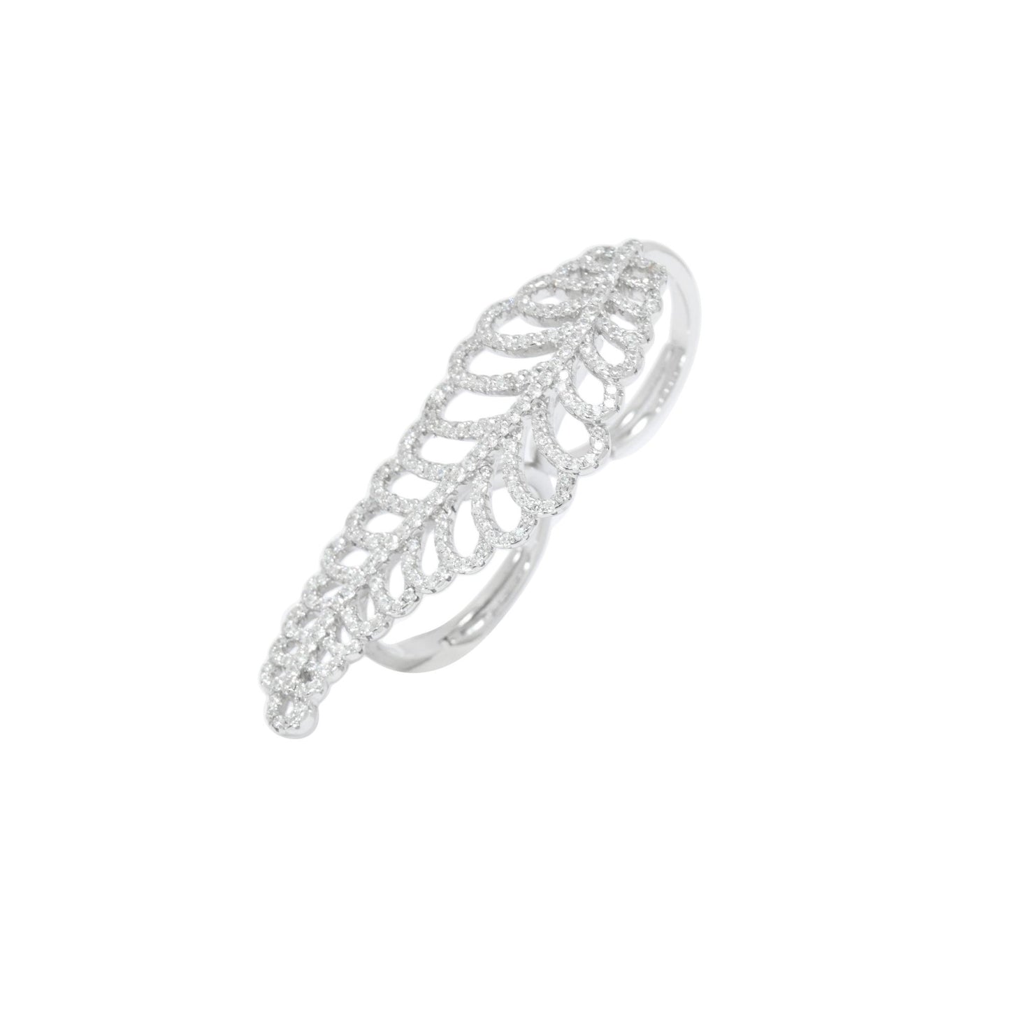 Luxurious Double Helix Leaf Ring