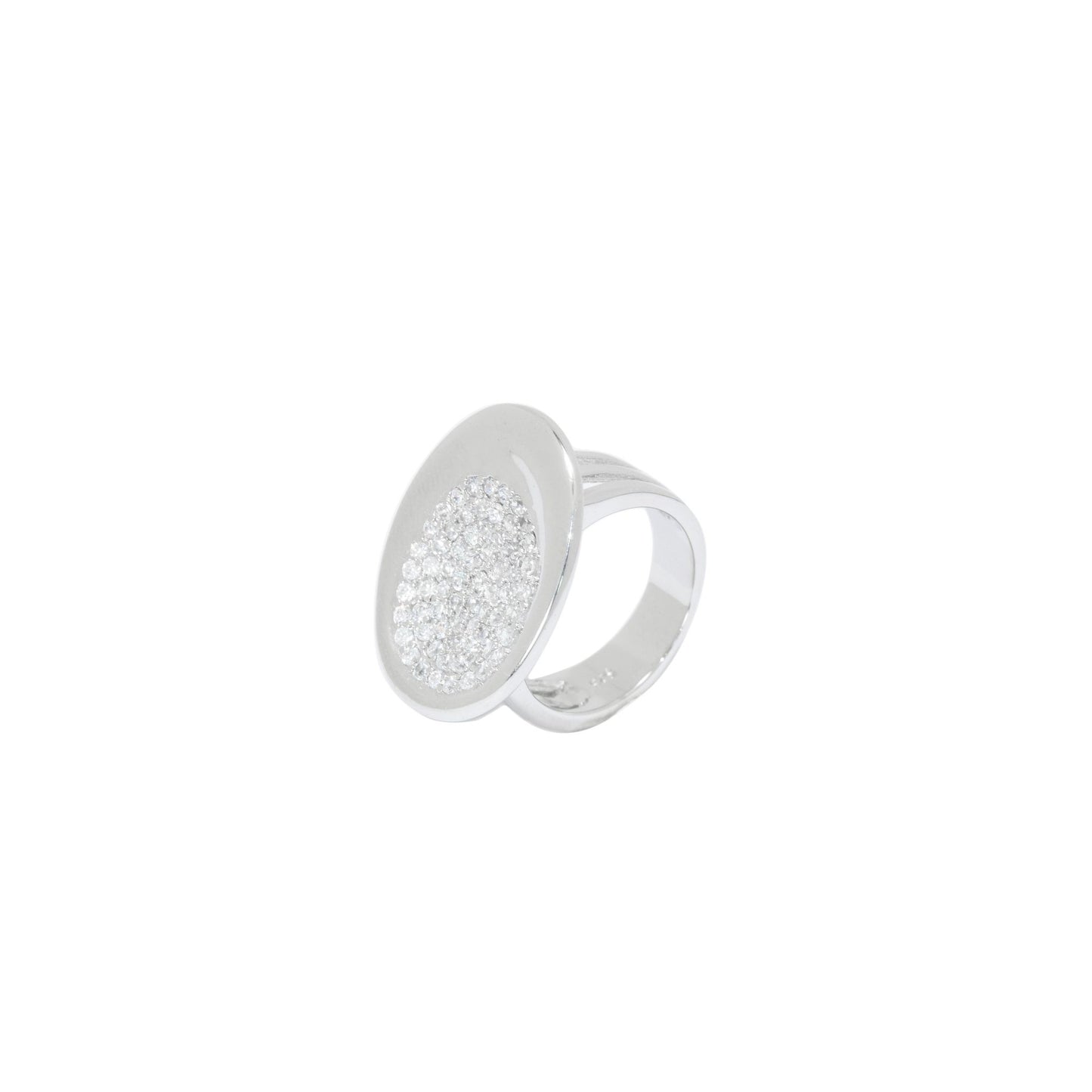 Pave White Stone Ring