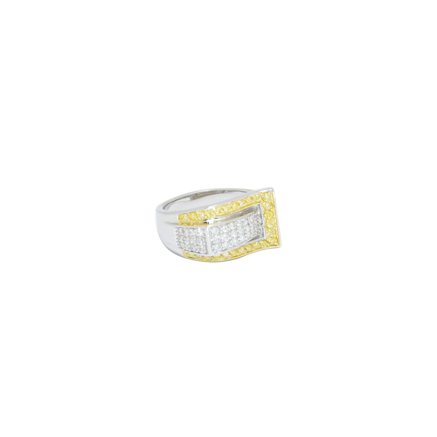 Two-Tone Pave Wave Ring