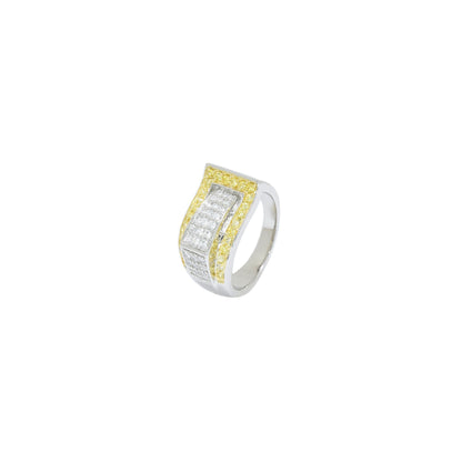 Two-Tone Pave Wave Ring