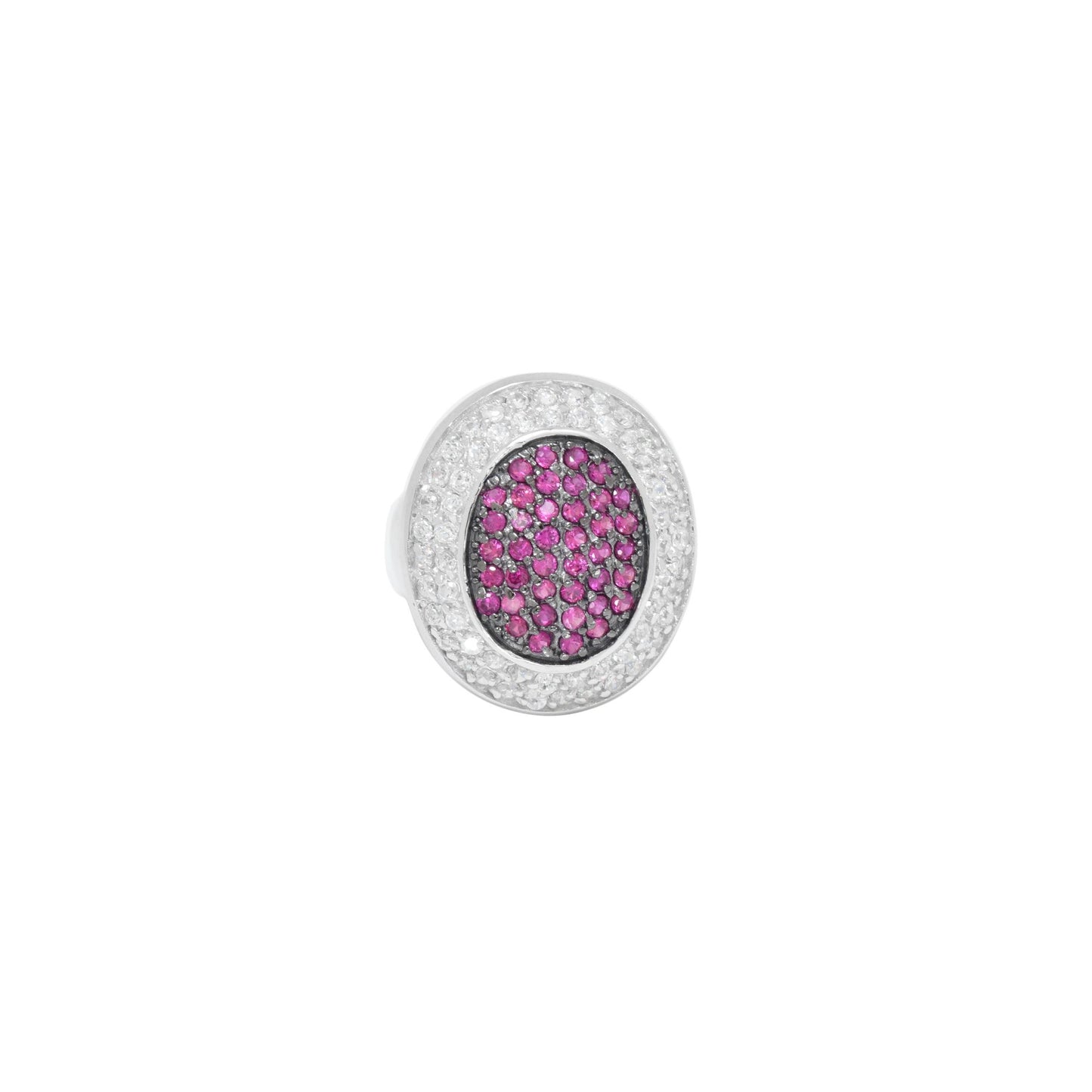 Oval Pave Ruby Ring