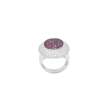 Oval Pave Ruby Ring