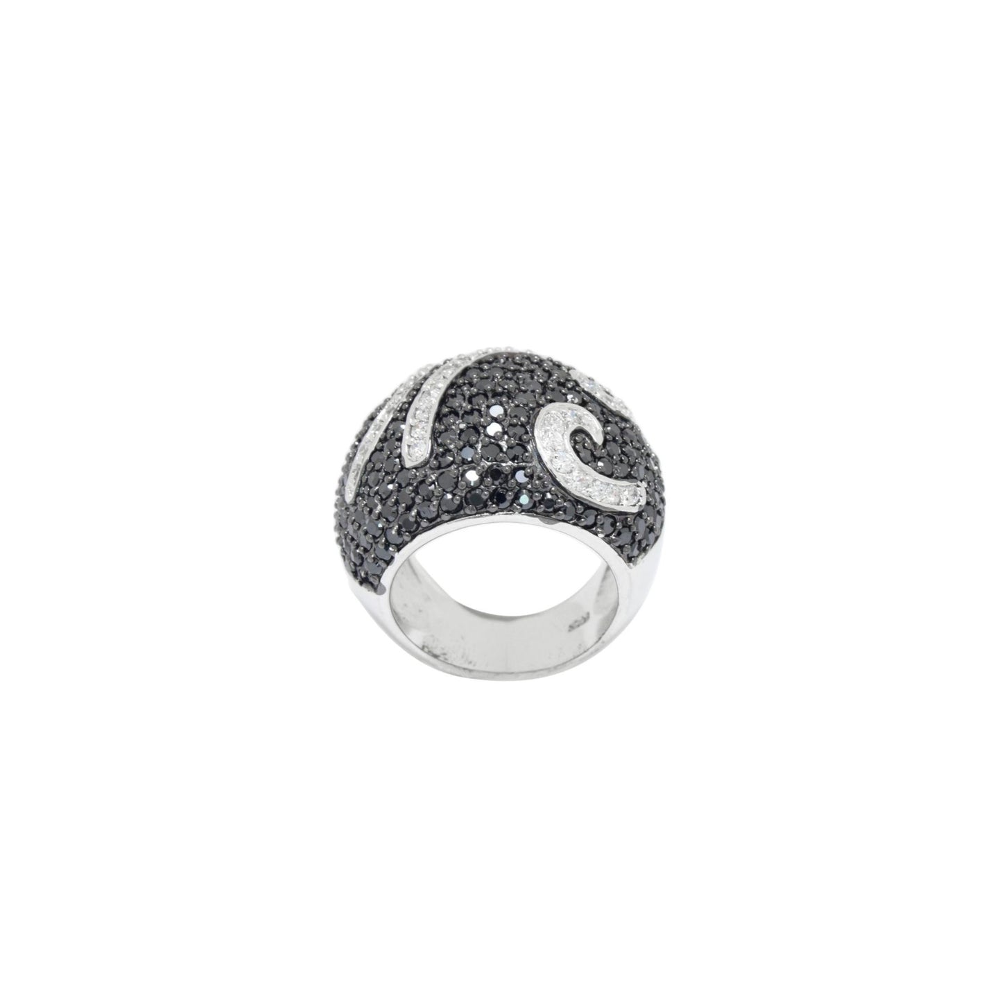 Black & White Pave Dome Ring