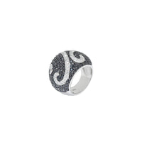 Black & White Pave Dome Ring image