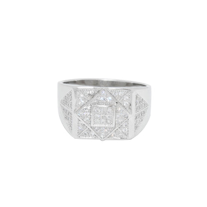 Square within Square Zircon Ring