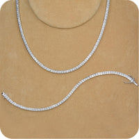 Classic Square Tennis Necklace and Bracelet Set image