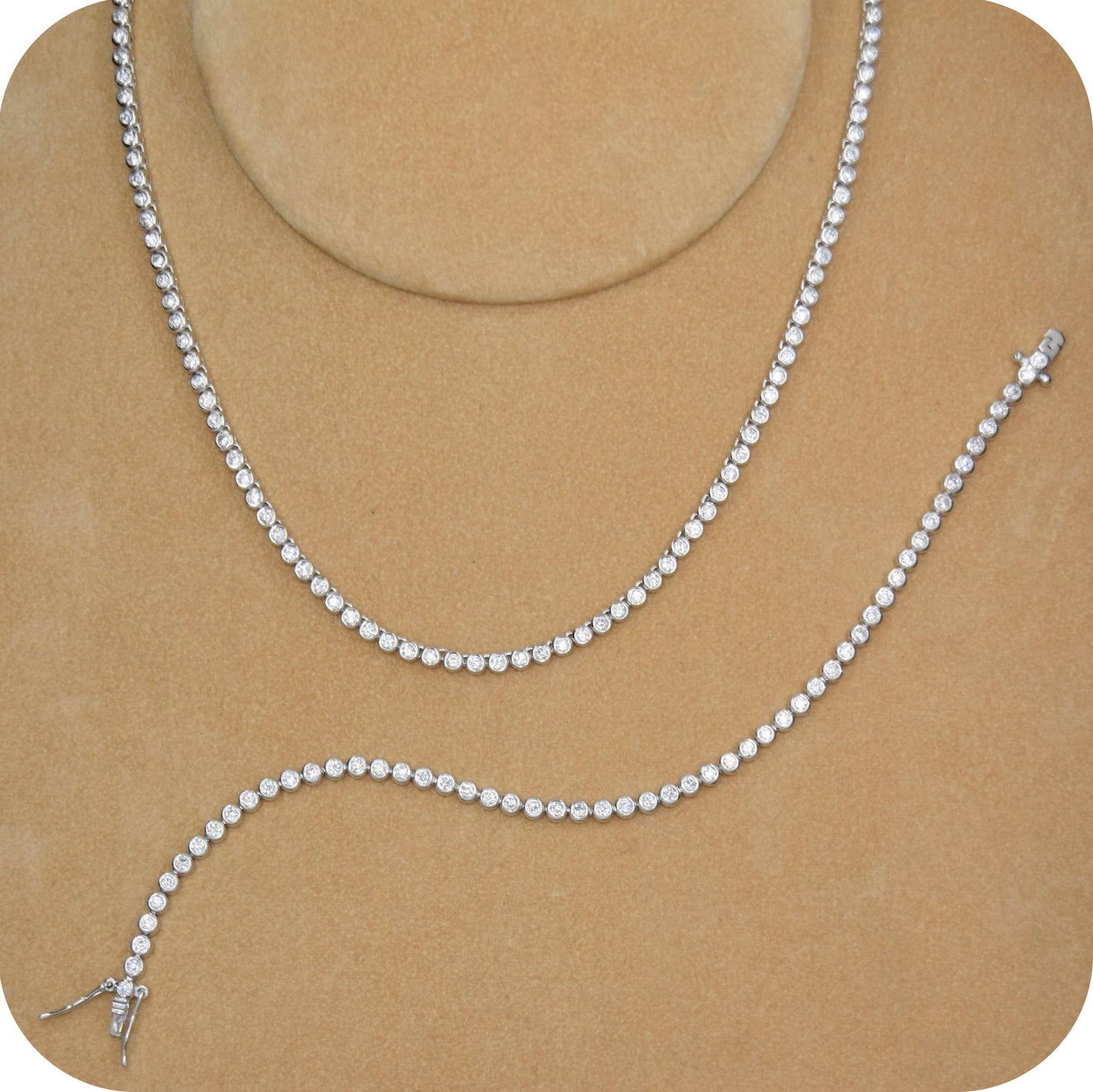 Round Tennis Necklace and Bracelet Set