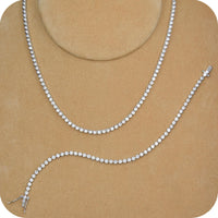 Round Bezel-Set Tennis Necklace and Bracelet image