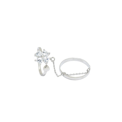 Chain Linked Clover Leaf Rings