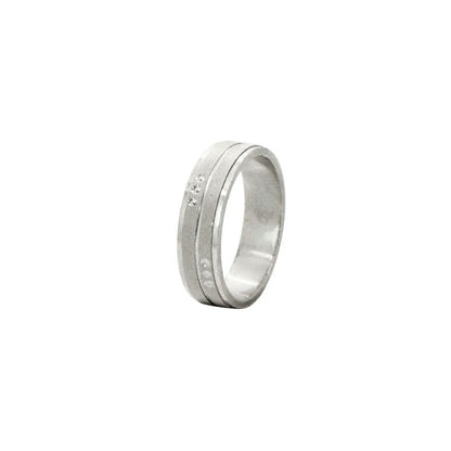 Sleek Silver Stripes Ring