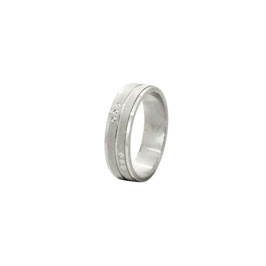 Sleek Silver Stripes Ring