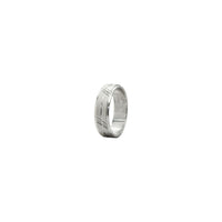 Sleek Silver Band with Slanted Engraved Lines image